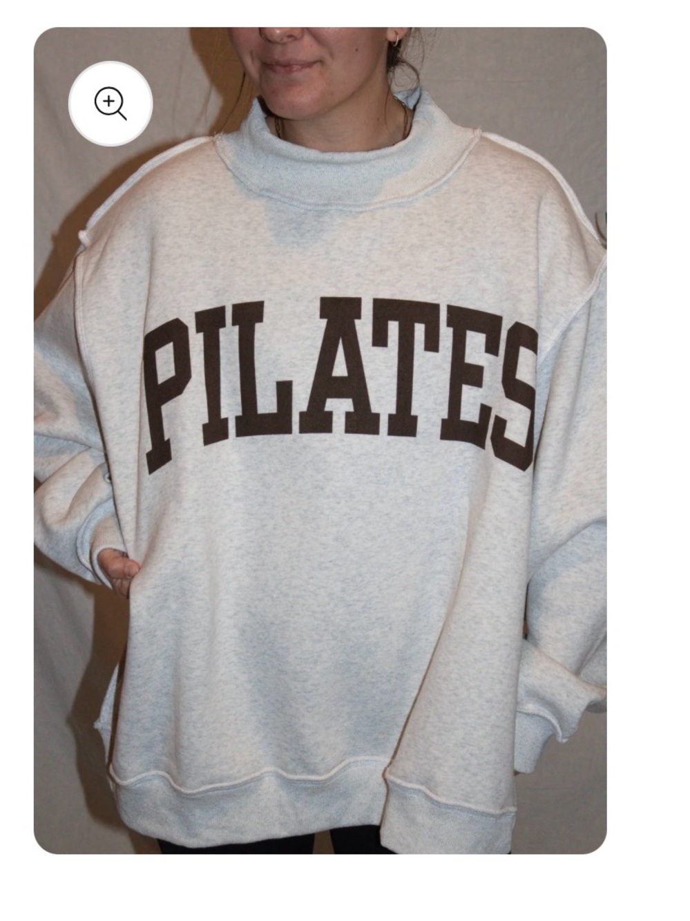 Pilates & Yoga reversible mock neck oversized sweatshirt L/XL